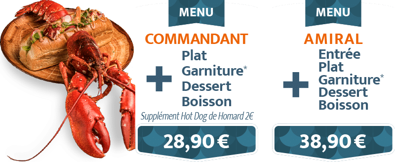 Nos menus - Commandant - Amiral